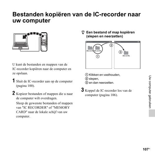 Sony ICD-PX312D - ICD-PX312D Consignes d&rsquo;utilisation N&eacute;erlandais