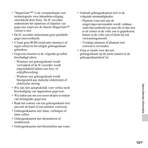 Sony ICD-PX312D - ICD-PX312D Consignes d&rsquo;utilisation N&eacute;erlandais