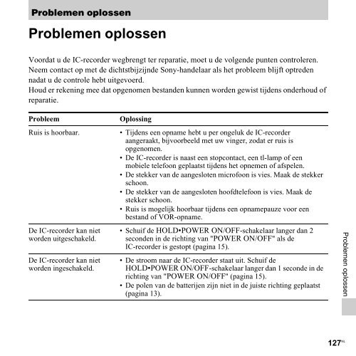 Sony ICD-PX312D - ICD-PX312D Consignes d&rsquo;utilisation N&eacute;erlandais