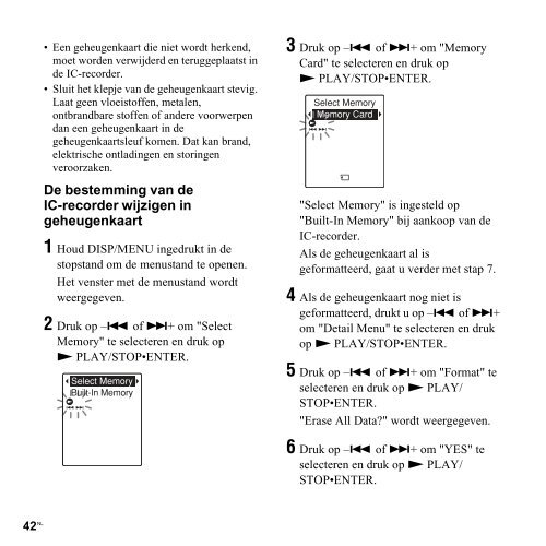 Sony ICD-PX312D - ICD-PX312D Consignes d&rsquo;utilisation N&eacute;erlandais