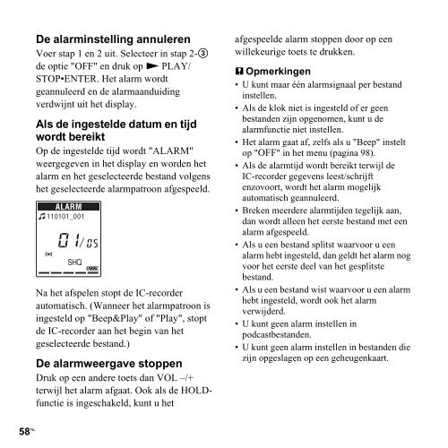 Sony ICD-PX312D - ICD-PX312D Consignes d&rsquo;utilisation N&eacute;erlandais