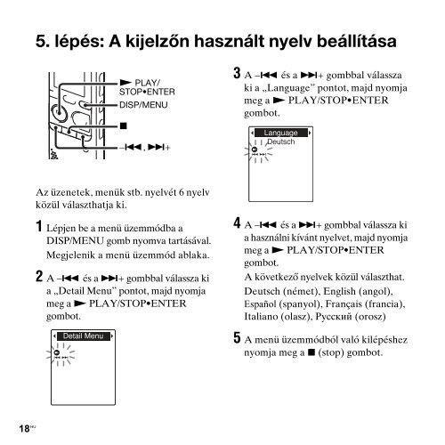 Sony ICD-PX312D - ICD-PX312D Consignes d&rsquo;utilisation Hongrois