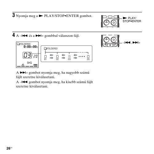 Sony ICD-PX312D - ICD-PX312D Consignes d&rsquo;utilisation Hongrois