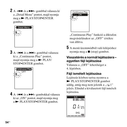 Sony ICD-PX312D - ICD-PX312D Consignes d&rsquo;utilisation Hongrois