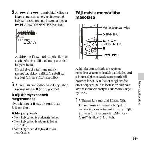 Sony ICD-PX312D - ICD-PX312D Consignes d&rsquo;utilisation Hongrois