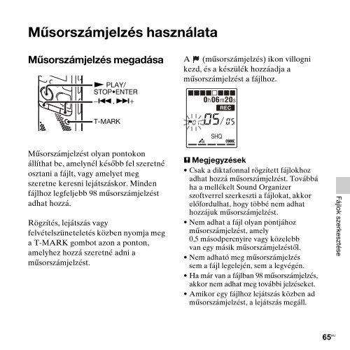 Sony ICD-PX312D - ICD-PX312D Consignes d&rsquo;utilisation Hongrois