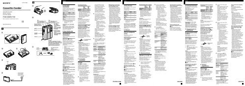 Sony TCM-200DV - TCM-200DV Consignes d&rsquo;utilisation Polonais