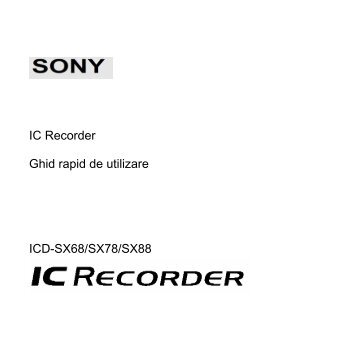 Sony ICD-SX68 - ICD-SX68 Mode d'emploi Roumain