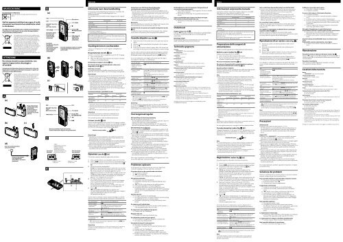 Sony M-470 - M-470 Consignes d&rsquo;utilisation N&eacute;erlandais