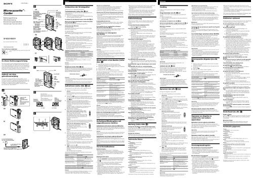 Sony M-800V - M-800V Consignes d&rsquo;utilisation Allemand