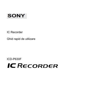 Sony ICD-P630F - ICD-P630F Mode d'emploi Roumain