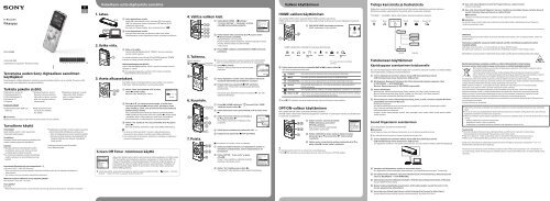 Sony ICD-UX543 - ICD-UX543 Mode d'emploi Finlandais