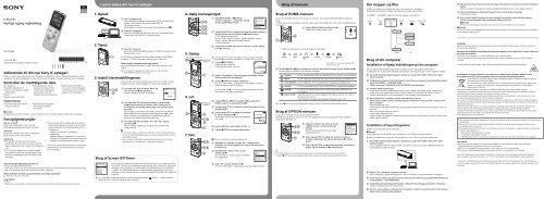 Sony ICD-UX543 - ICD-UX543 Mode d'emploi Norv&eacute;gien