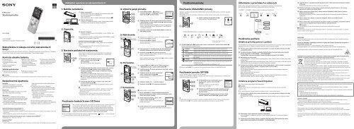 Sony ICD-UX543 - ICD-UX543 Mode d'emploi Slov&eacute;nien