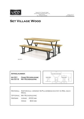 Produktdatenblatt Set Village Wood