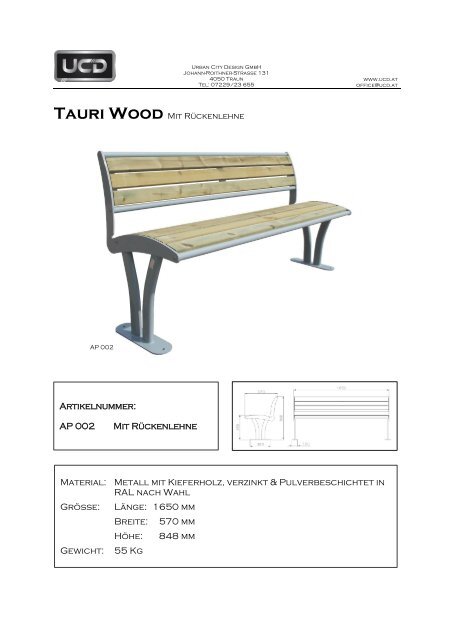 Produktdatenblatt Tauri Wood RL