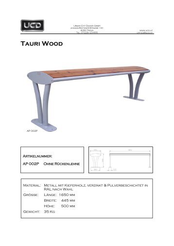 Produktdatenblatt Tauri Wood