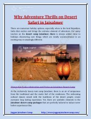 Why Adventure Thrills on Desert Safari in Jaisalmer