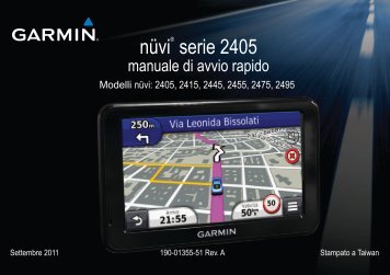 Garmin nuvi2405,GPS,Italy/Greece - Manuale di avvio rapido