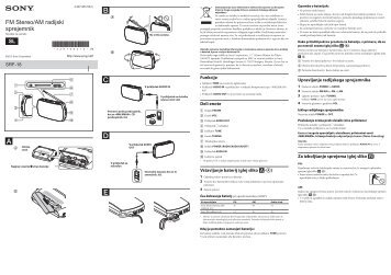 Sony SRF-18 - SRF-18 Mode d'emploi SlovÃ©nien
