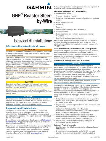 Garmin GHP Reactorâ¢ Steer-by-wire Corepack for YamahaÂ® Helm Masterâ¢ - Istruzioni di installazione