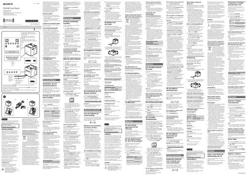 Sony ICF-C1T - ICF-C1T Consignes d&rsquo;utilisation Polonais