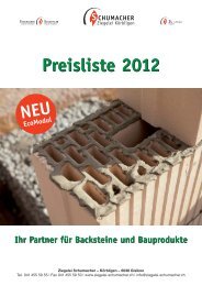 Preisliste 2012 - Ziegelei Schumacher