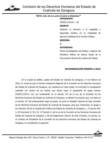 Comisión de los Derechos Humanos del Estado de Coahuila de Zaragoza