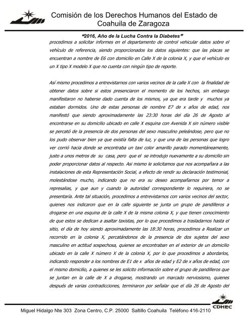 Comisión de los Derechos Humanos del Estado de Coahuila de Zaragoza