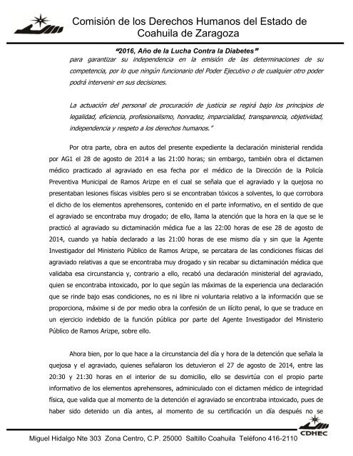 Comisión de los Derechos Humanos del Estado de Coahuila de Zaragoza