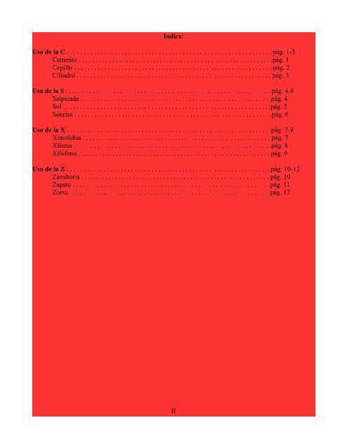 Diccionario Pictórico del Uso de la s, c, x y z PDF