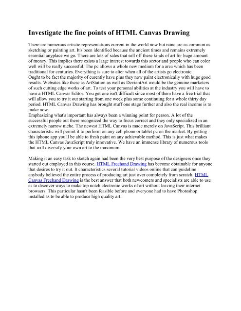 HTML Freehand Drawing