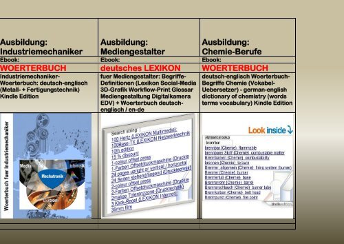 Technisches Englisch/ Franzoesisch lernen: Bildungs-Angebot 2016 (Woerterbuch-Leseproben: Automatisierungstechnik/ Technische Abkuerzungen/ kfz-Elektronik/ Elektroberufe)