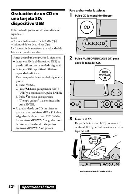 Sony ZS-R100CP - ZS-R100CP Consignes d&rsquo;utilisation Espagnol