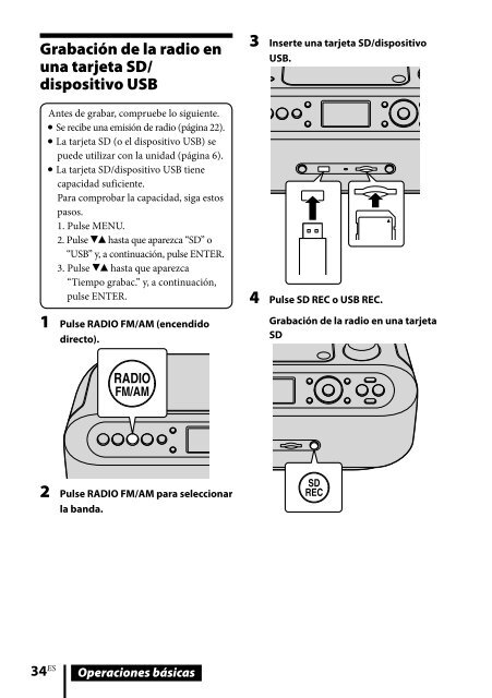 Sony ZS-R100CP - ZS-R100CP Consignes d&rsquo;utilisation Espagnol