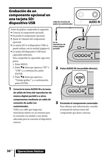 Sony ZS-R100CP - ZS-R100CP Consignes d&rsquo;utilisation Espagnol