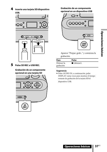 Sony ZS-R100CP - ZS-R100CP Consignes d&rsquo;utilisation Espagnol