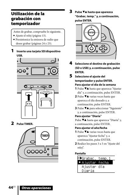 Sony ZS-R100CP - ZS-R100CP Consignes d&rsquo;utilisation Espagnol