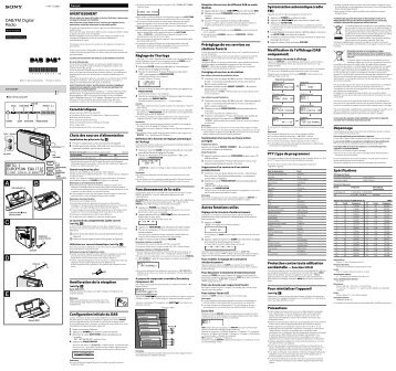 Sony XDR-S56DBP - XDR-S56DBP Consignes dâutilisation