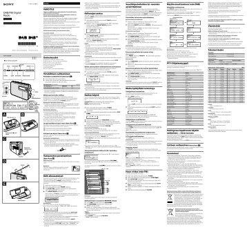 Sony XDR-S56DBP - XDR-S56DBP Consignes dâutilisation Finlandais