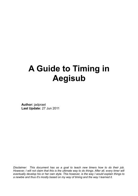Sign timing problem (Aegisub) - VideoHelp Forum