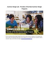 Summer Design Lab - Provider of the Best Summer Design Programs