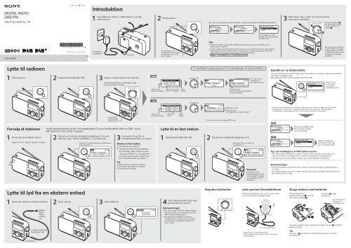 Sony XDR-S60DBP - XDR-S60DBP Consignes d&rsquo;utilisation Danois