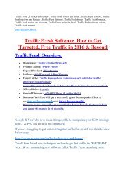 Traffic Fresh Review & Traffic Fresh $16,700 bonuses