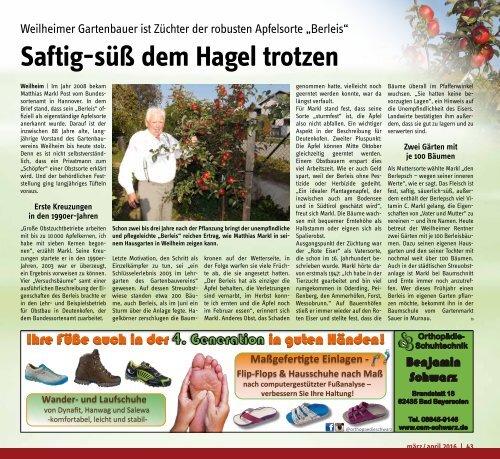 Tassilo - das Magazin um Weilheim und die Seen, März/April 2016