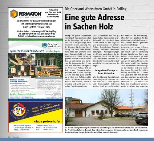 Tassilo - das Magazin um Weilheim und die Seen, März/April 2016