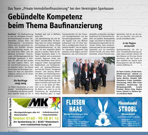 Tassilo - das Magazin um Weilheim und die Seen, März/April 2016