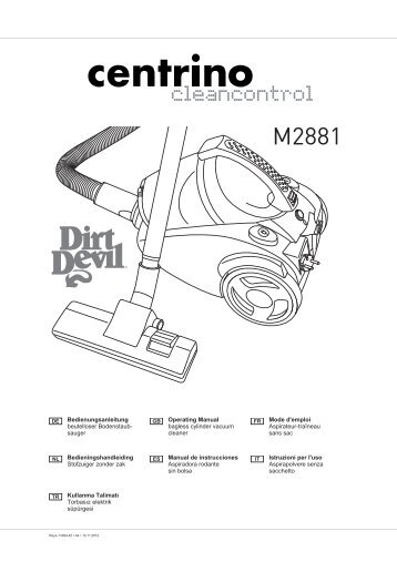 Dirt Devil Centrino Clean Control - Bedienungsanleitung Dirt Devil Centrino Cleancontrol M2881-8-9