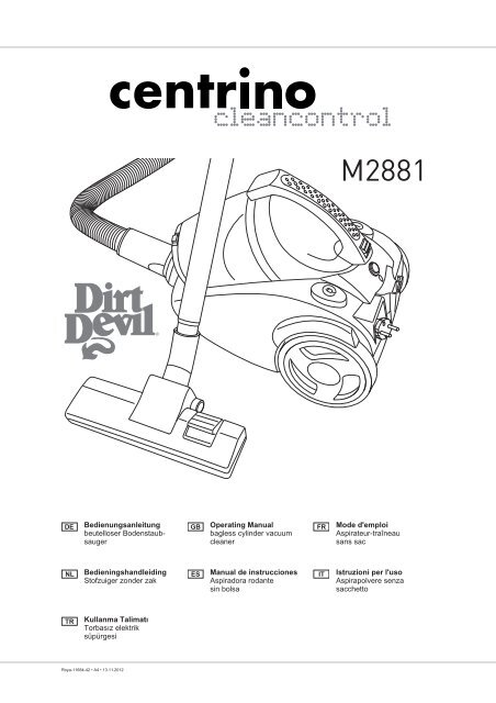 Dirt Devil Centrino Clean Control Bedienungsanleitung Dirt Devil Centrino Cleancontrol M21 8 9