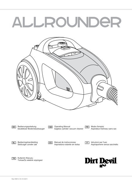 Dirt Devil Allrounder / Popster - Bedienungsanleitung Dirt Devil Allrounder  M2725